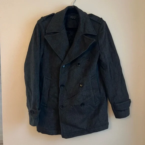 Theory Charcoal Wool Coat - Picture 1 of 4